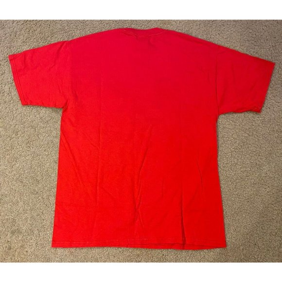 Disney Store 2004 Red/Blue Felt Mickey Mouse Short Sleeve T Shirt Size Large - Picture 2 of 6